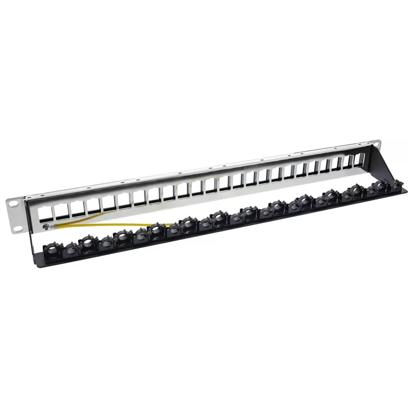 InLine Patch panel 24-way, Keystone empty panel Patch panel, 19 inch, 1U, czarny