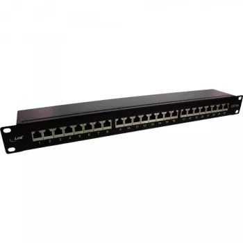 InLine Patch Panel 19 inch Cat.6A 24 Port 1U Czarny RAL 9005