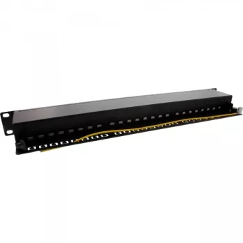 InLine Patch Panel 19 inch Cat.6A 24 Port 1U Czarny RAL 9005