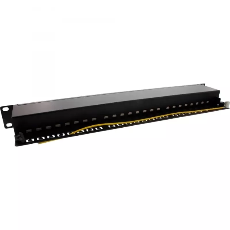 InLine Patch Panel 19 inch Cat.6A 24 Port 1U Czarny RAL 9005
