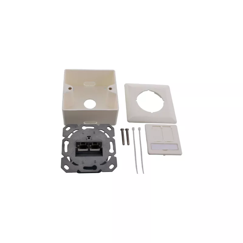 InLine Wall Plate Cat.6A natynkowa 2x RJ45 żeński RAL9010 biała