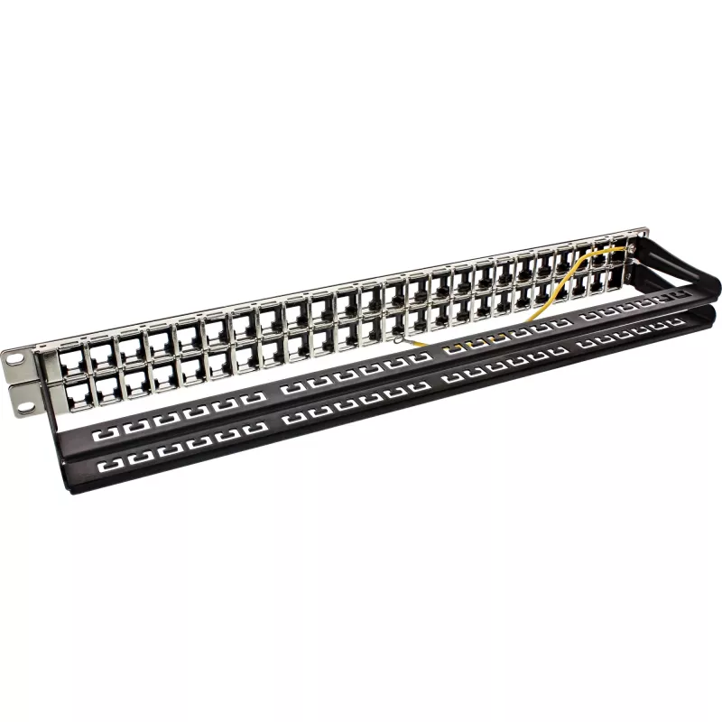 InLine Blank RJ45 Keystone patch panel 19 cali, 48 portów, 1U, czarny