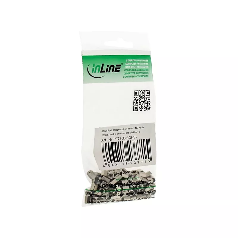 Zestaw nakrętek UNC 4/40 InLine 77775B 100 szt.