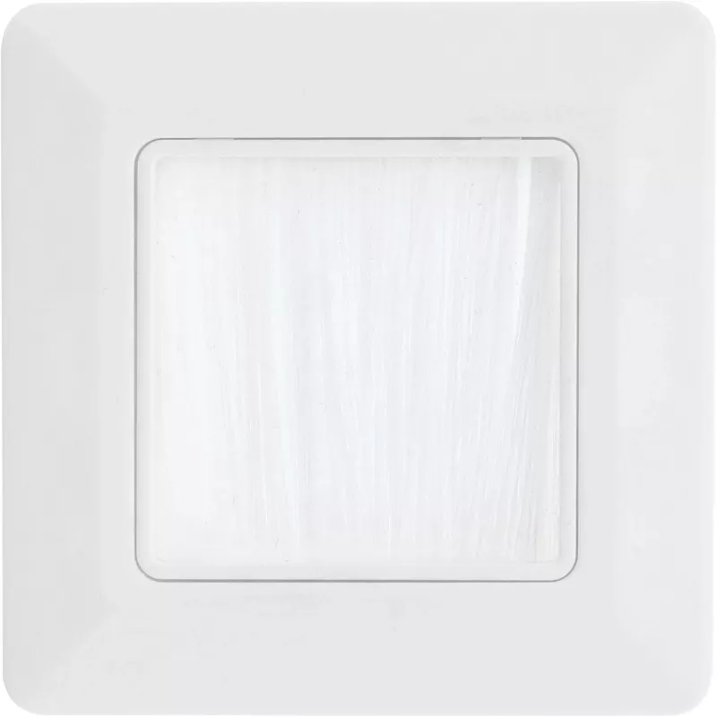 Ramka ścienna z przepustem szczotkowym InLine 78501 do TV, tworzywo sztuczne, biały RAL9010, 80×80 mm