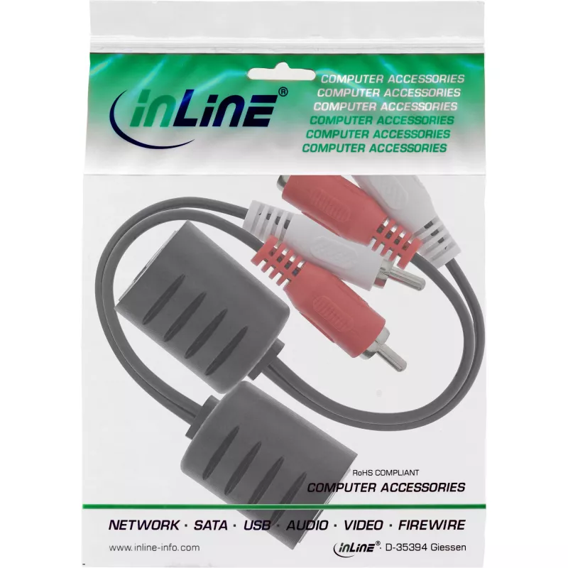 InLine RCA Audio przez LAN / Ethernet / RJ45 kabel 2 szt. w zestawie