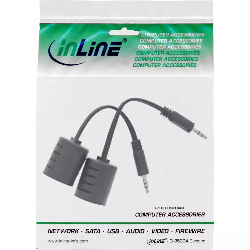 InLine 3.5mm Audio over LAN / Ethernet / RJ45 kabel max. 50m kompletny zestaw