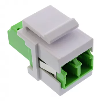 Światłowodowy adapter keystone snap-in InLine 89988G LC duplex SM zielony
