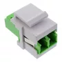 Światłowodowy adapter keystone snap-in InLine 89988G LC duplex SM zielony
