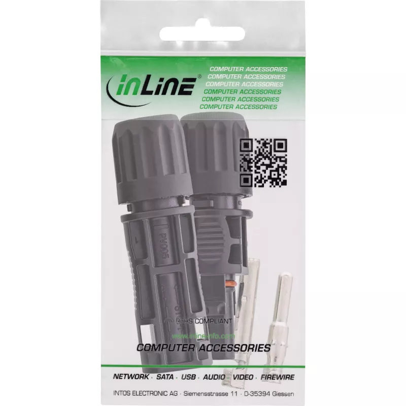 InLine 94001 złącze przewodowe Standard4/MC4/PV4 Czarny Męski/Żeński