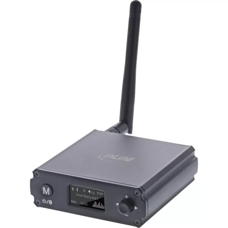 InLine Bluetooth 5.1 HiFi Receiver & USB DAC z LCD, zasięg 30 m