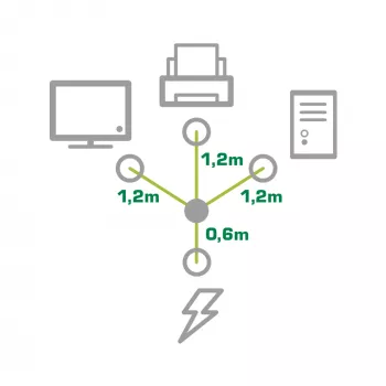 InLine B-16653B kabel zasilający Czarny 1,8 m Wtyczka zasilająca typ F 3 x gniazdo C13