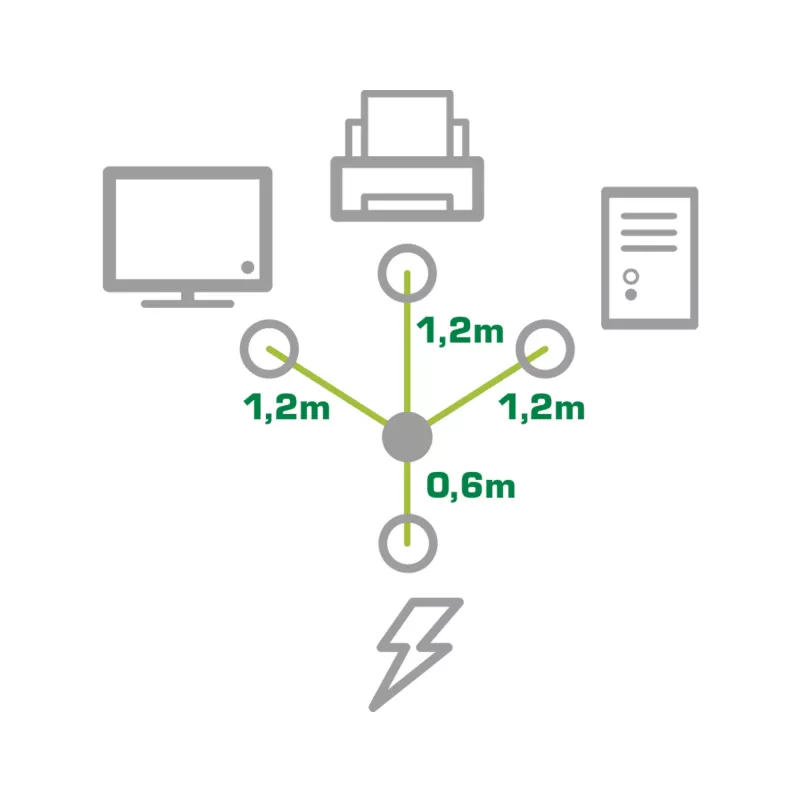 InLine B-16653B kabel zasilający Czarny 1,8 m Wtyczka zasilająca typ F 3 x gniazdo C13