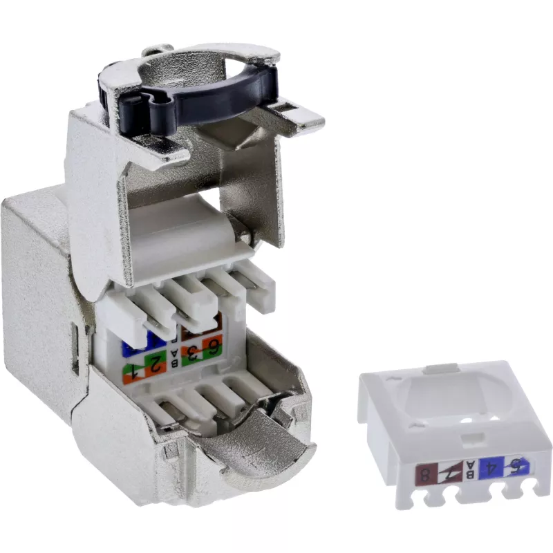 Moduł keystone InLine B-76202Q — płaski szary RJ-45, 14,5×31,8×19,4 mm