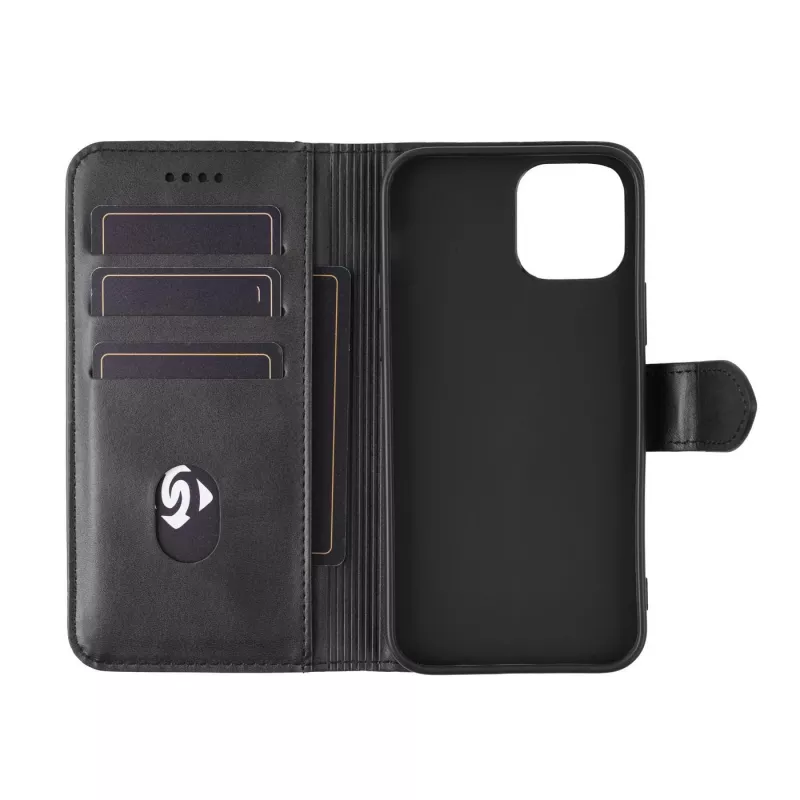 Etui z portfelem eSTUFF ES67110011-BULK do iPhone 17 Pro Max Czarne 3 kieszenie na karty