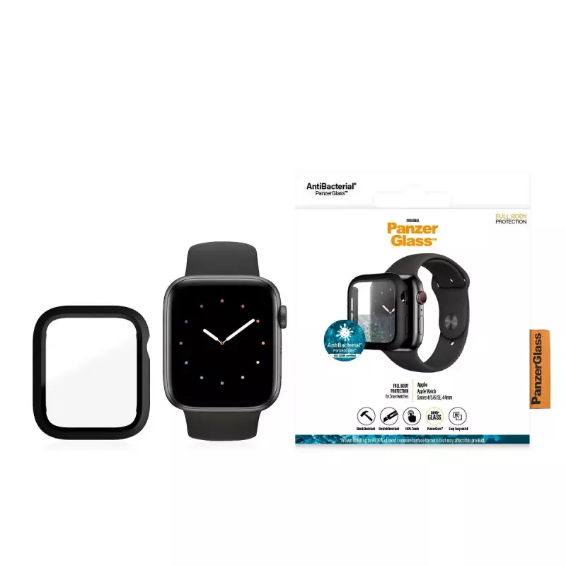 PanzerGlass ® Etui Full Body czarne Apple Watch SE 3 | SE | 6 | 5 | 4 | 44mm
