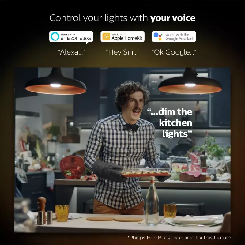 Zestaw startowy inteligentnego oświetlenia LED Philips Hue biały and Colour Ambience — 2× żarówki E27 11W, Bluetooth/Zigbee