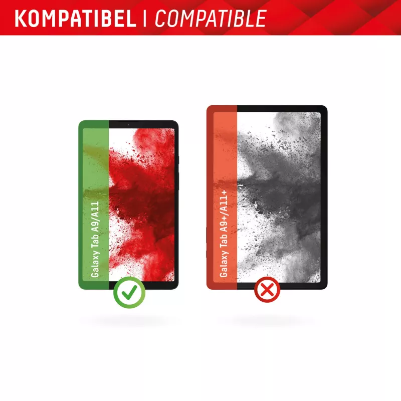Displex Tablet Glass (9H) do Samsung Galaxy Tab A11/A9, ekologiczna ramka montażowa, niezniszczalny