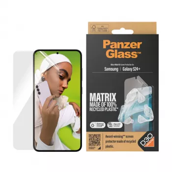 PanzerGlass ® ECO MATRIX Szkło Ochronne z D3O® Samsung Galaxy S24+ | Ultra-szerokie Dopasowanie z Zestawem do Montażu