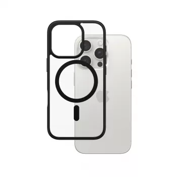 PanzerGlass® HardCase Transparent z czarną ramką MagSafe iPhone 16 Pro