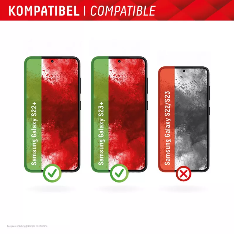 Displex Premium Ochrona ekranu (Full Cover, 10H) dla Samsung Galaxy S22+/S23+, Eco Mounting Frame, Full Cover