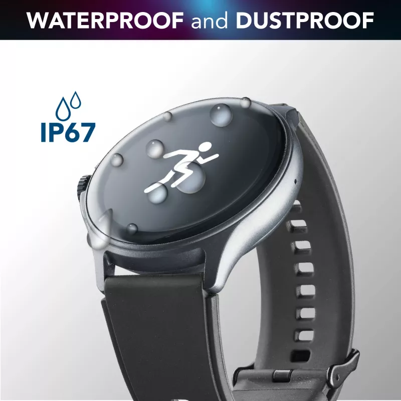 Cellularline ION PRO Round Bluetooth® smartwatch z aplikacją, 3,51 cm (1,38 cala), TFT, ekran dotykowy, 0,00064 GB, 98 g