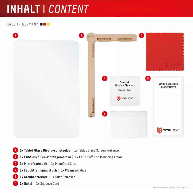 Displex Tablet Glass (9H) dla Samsung Galaxy Tab S10 FE+, Eco Mounting Frame, niezniszczalne