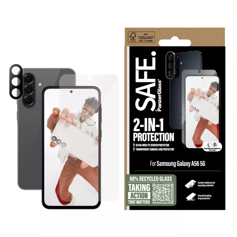 PanzerGlass SAFE. by ® 2-w-1 Zestaw Samsung Galaxy A56 5G Odporny na zarysowania i wstrząsy