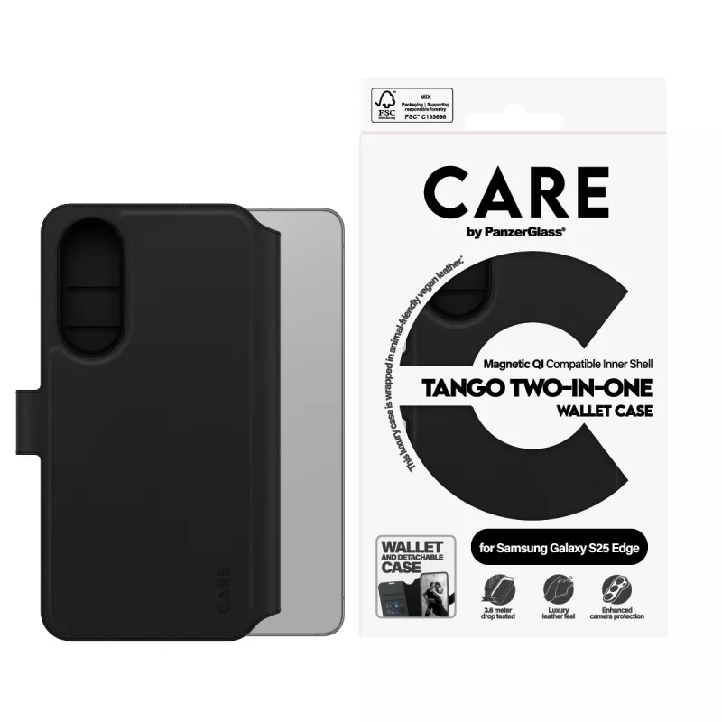 PanzerGlass CARE™ by ® Tango 2-w-1 etui-portfel kompatybilne z Qi Samsung S25 Edge