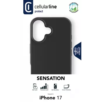 Cellularline Sensation - iPhone 17 Ultra-miękkie silikonowe etui z wykończeniem soft-touch, idealne do ochrony każdego szczegółu iPhone'a 17 z elegancją i wygodą.