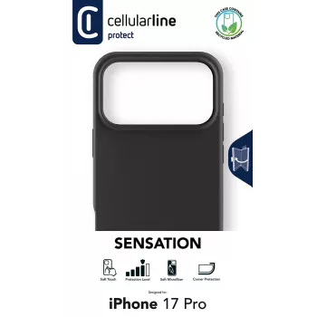 Cellularline Sensation - iPhone 17 Pro Ultra-miękkie silikonowe etui z wykończeniem soft-touch, idealne do ochrony każdego detalu Twojego iPhone’a 17 Pro z elegancją i komfortem.