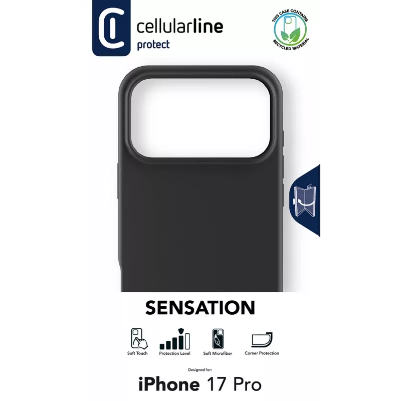Cellularline Sensation - iPhone 17 Pro Ultra-miękkie silikonowe etui z wykończeniem soft-touch, idealne do ochrony każdego detalu Twojego iPhone’a 17 Pro z elegancją i komfortem.