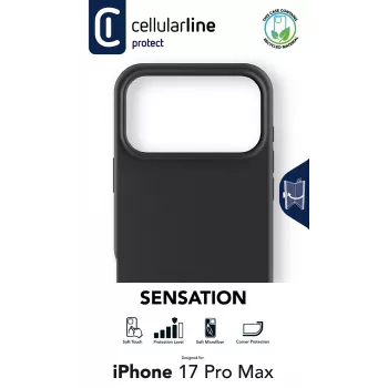 Cellularline Sensation - iPhone 17 Pro Max Ultra-miękki futerał silikonowy z wykończeniem soft-touch, który doskonale chroni każdy detal Twojego iPhone 17 Pro Max z elegancją i wygodą.
