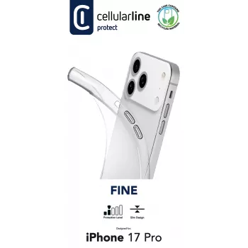 Cellularline Fine - iPhone 17 Pro, etui, Apple, iPhone 17 Pro, 16 cm (6,3 inch), przezroczysty