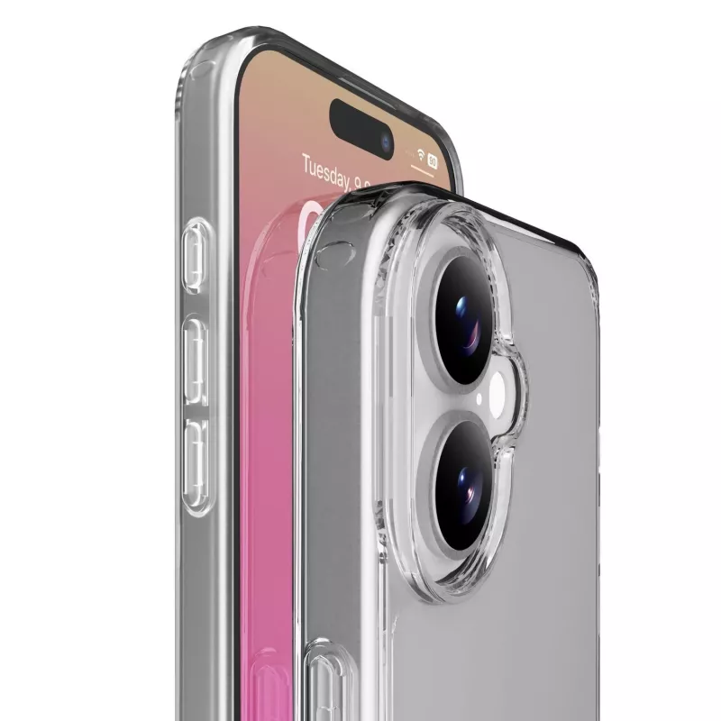 Cellularline Clear Protect - etui twarde do iPhone 17 z gumowymi krawędziami