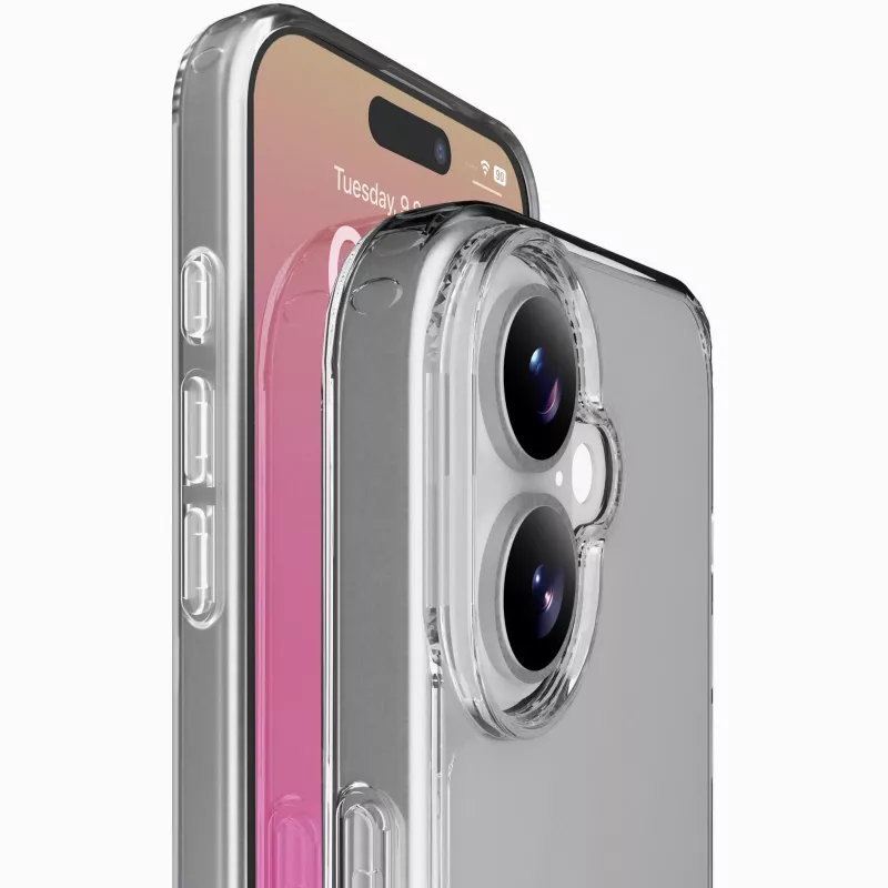 Cellularline Clear Protect - etui twarde do iPhone 17 z gumowymi krawędziami