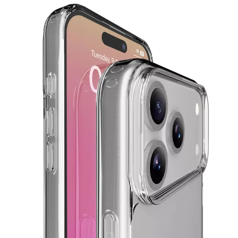 Cellularline Clear Protect - twarde etui iPhone 17 Pro z gumowanymi krawędziami