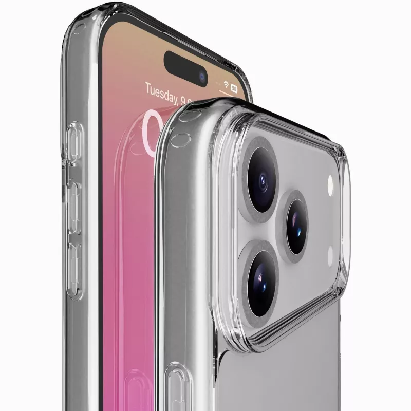 Cellularline Clear Protect - twarde etui iPhone 17 Pro z gumowanymi krawędziami
