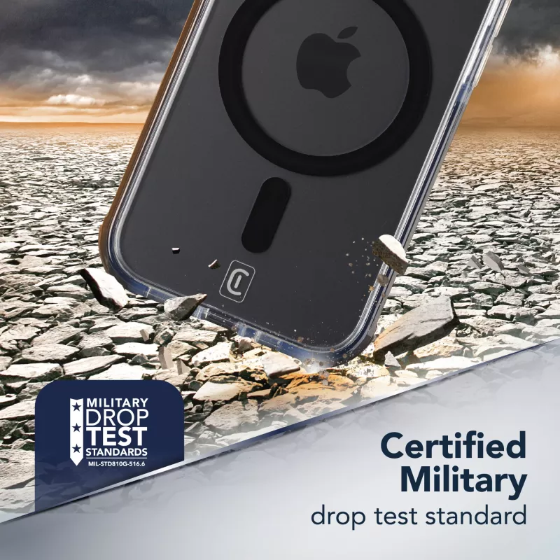 Cellularline Clear Protect - iPhone 17 Pro Max twarde etui z gumowymi krawędziami