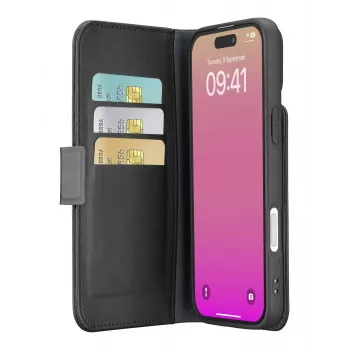 Cellularline Book Agenda - etui książkowe iPhone 17 ze skóry ekologicznej z zamknięciem magnetycznym