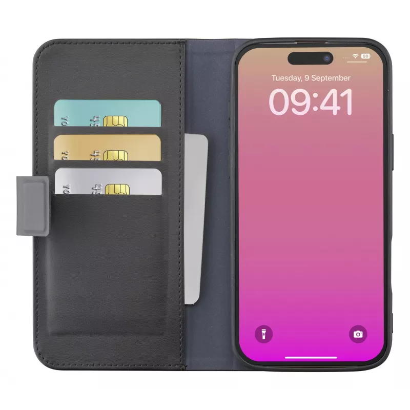 Cellularline Book Agenda - etui książkowe iPhone 17 ze skóry ekologicznej z zamknięciem magnetycznym