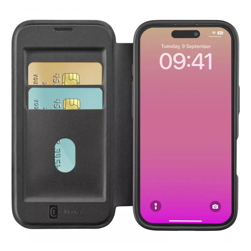 Cellularline Daily Mag - iPhone 17 etui książkowe z półprzezroczystym twardym tyłem kompatybilne z ekosystemem Magsafe®