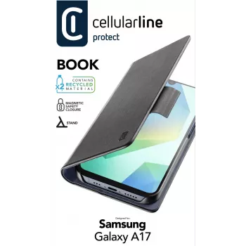 Cellularline Book - Galaxy A17 etui typu książka, Folio, Samsung, Galaxy A17, 17 cm (6,7 cala), czarny