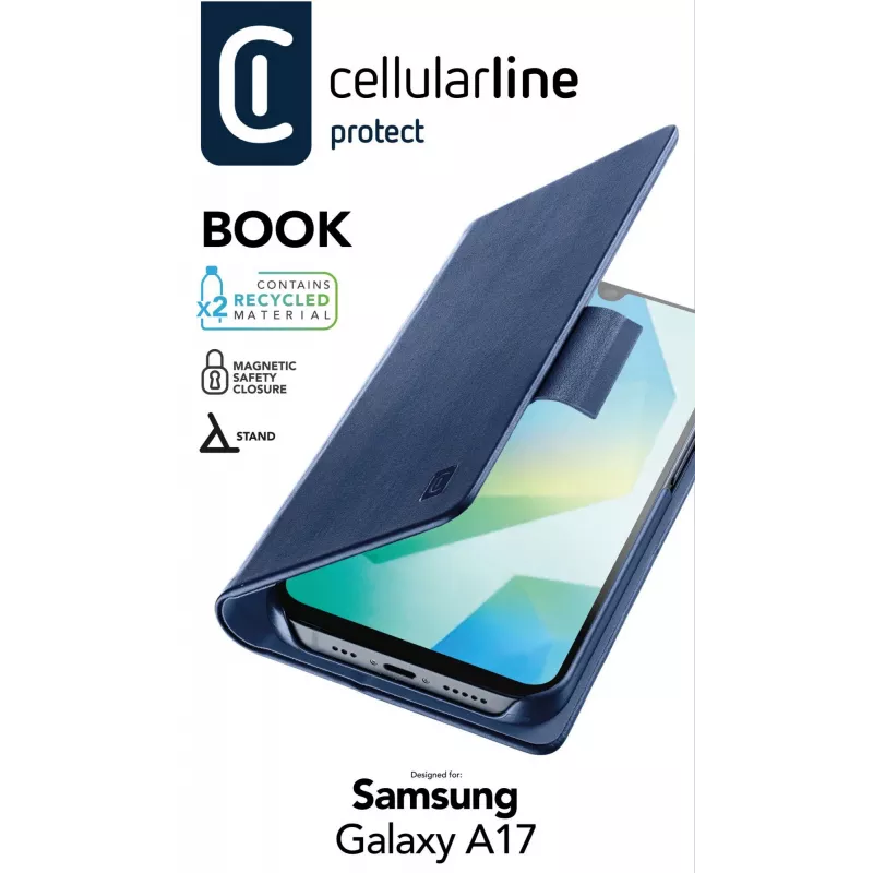 Cellularline Book - Galaxy A17 Etui typu książkowego, Folio, Samsung, Galaxy A17, 17 cm (6,7 inch), Niebieski