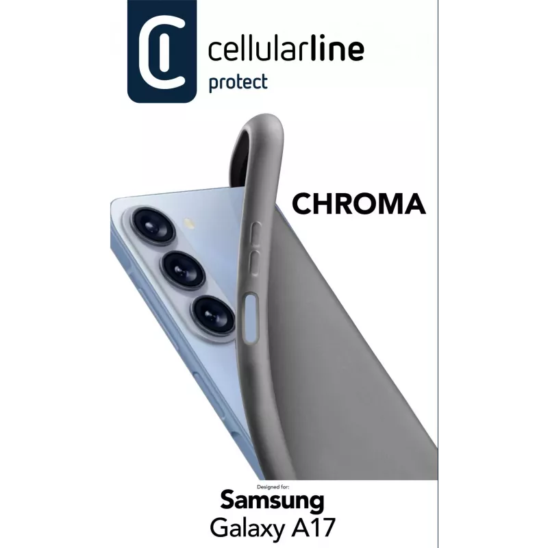 Cellularline Chroma - Galaxy A17 Kolorowe miękkie gumowe etui, Cover, Samsung, Galaxy A17, 17 cm (6.7 cala), Czarny
