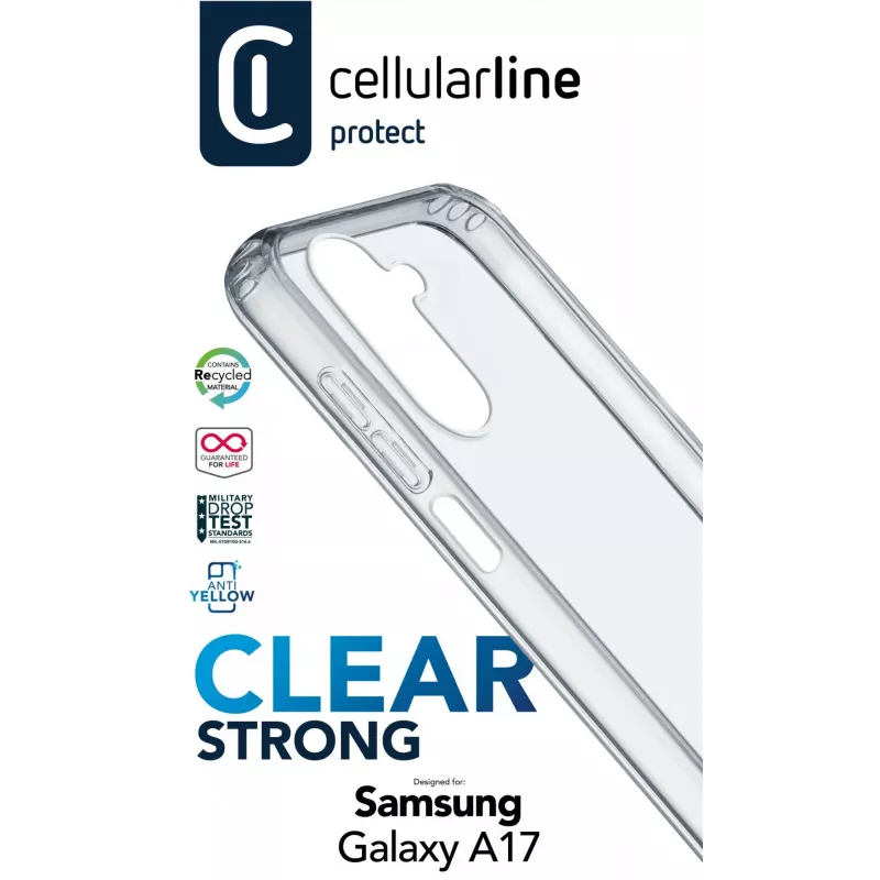 Cellularline Clear Strong - twarde etui Galaxy A17 z gumowymi krawędziami