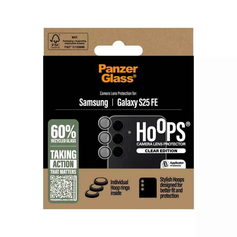 Ochrona obiektywu aparatu PanzerGlass Samsung Galaxy S25 FE 5G Scratch Shock Resistant