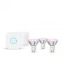 Philips Hue biały and colour ambience Zestaw startowy Essential: 3 inteligentne żarówki GU10 (345 lm) + ściemniacz
