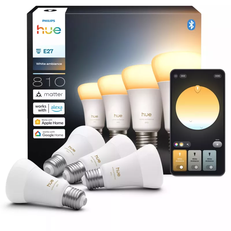 Inteligentna żarówka Philips Hue biały ambience A60 E27 6W Bluetooth Zigbee