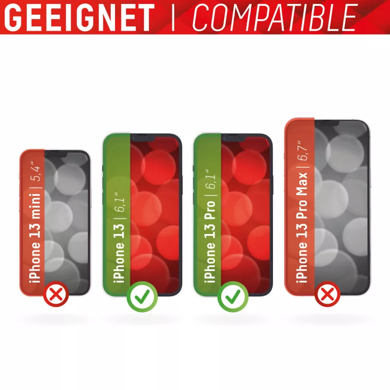 Displex Smart Glass (9H) dla Apple iPhone 13/13 Pro, naklejka montażowa, niezniszczalne