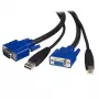 StarTech.com 10 ft 2-w-1 Uniwersalny kabel USB KVM, 3 m, USB, USB, VGA, Czarny, USB A + VGA